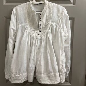 All Saints White Linen flared top size Medium